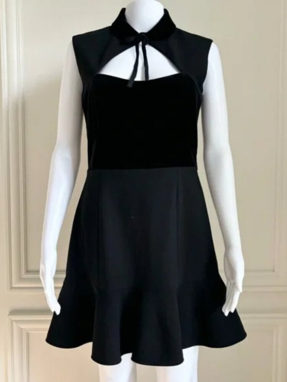 New RED Valentino high neck cutout corset velvet bodice fit and flare minidress - Picture 3 of 16